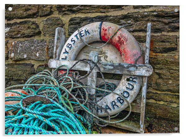 Lybster Harbour Acrylic by Lynda Simpson