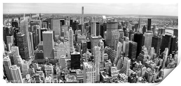Manhattan Panoramic Aerial View Print by Pere Sanz