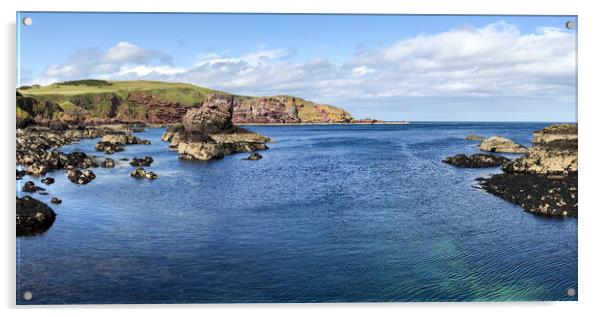 Saint Abbs Panorama  Acrylic by Naylor's Photography