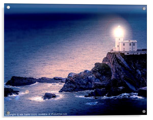 Hartland Point Lighthouse Acrylic by Nik Taylor