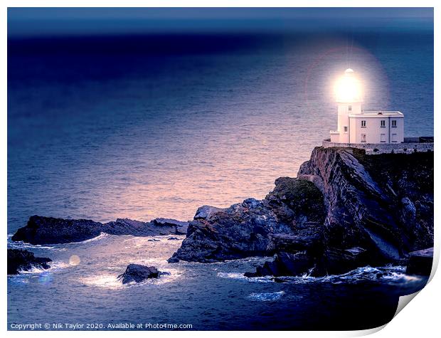 Hartland Point Lighthouse Print by Nik Taylor
