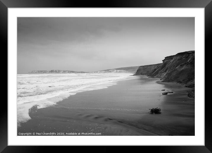 A Moodyscene at Compton Bay Isle Of Wight Framed Mounted Print by Paul Chambers