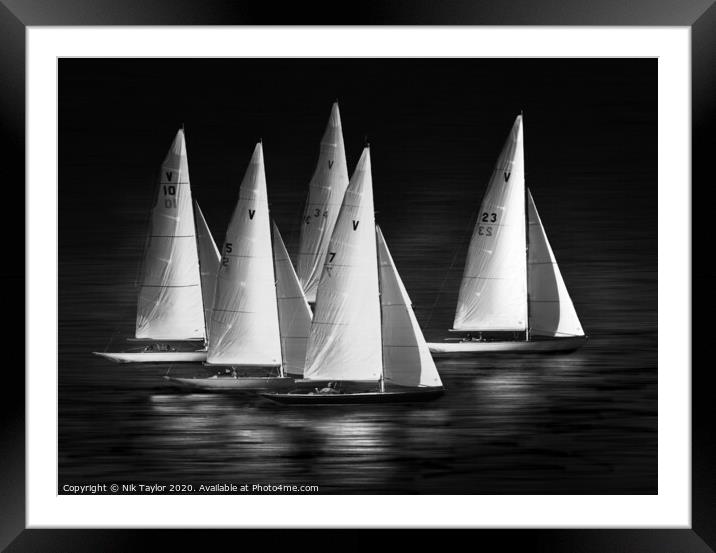 Yacht Race Framed Mounted Print by Nik Taylor