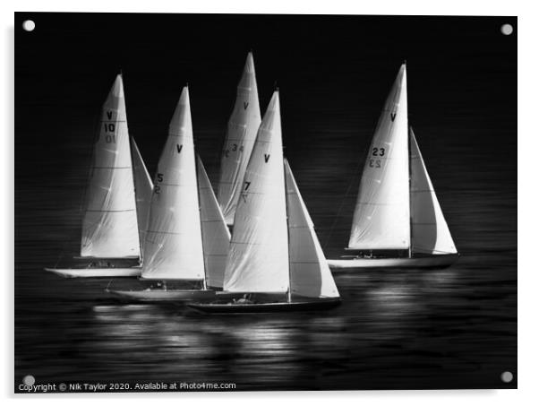 Yacht Race Acrylic by Nik Taylor