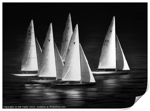 Yacht Race Print by Nik Taylor