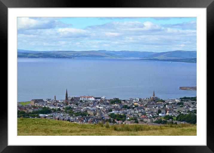 View of Largs and across to Rothesay Bay Framed Mounted Print by Allan Durward Photography