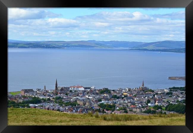 View of Largs and across to Rothesay Bay Framed Print by Allan Durward Photography