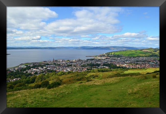 Largs overview from high ground Framed Print by Allan Durward Photography
