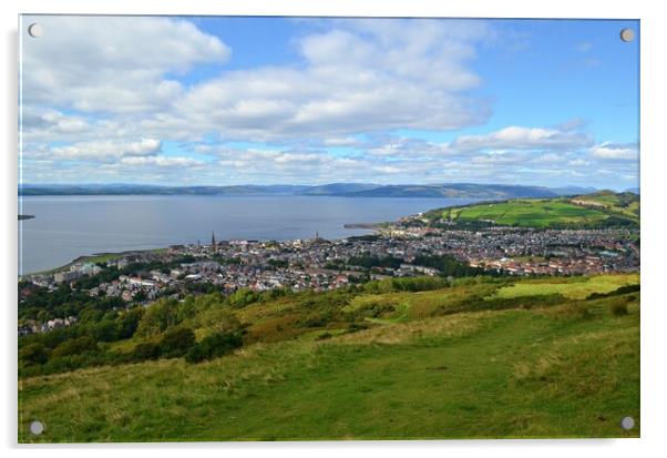 Largs overview from high ground Acrylic by Allan Durward Photography
