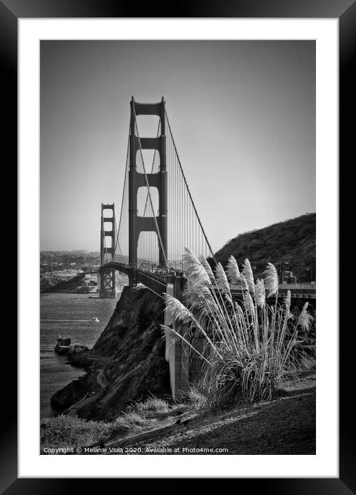 SAN FRANCISCO Golden Gate Bridge | monochrome Framed Mounted Print by Melanie Viola