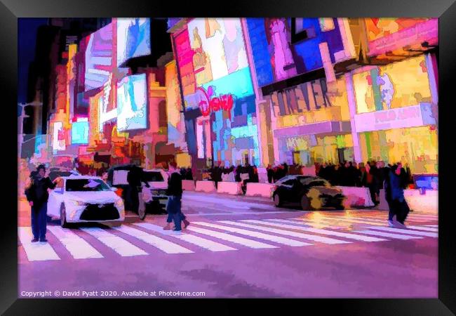 Art Of Times Square Night   Framed Print by David Pyatt