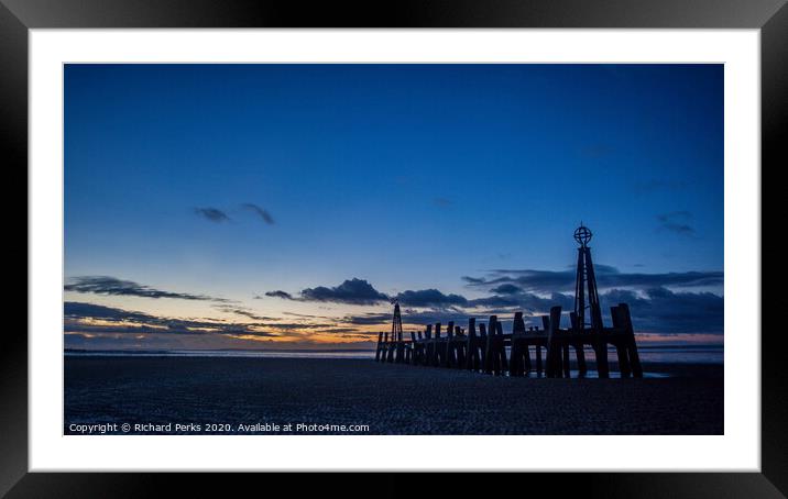Lytham beach at daybreak Framed Mounted Print by Richard Perks