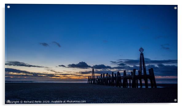 Lytham beach at daybreak Acrylic by Richard Perks