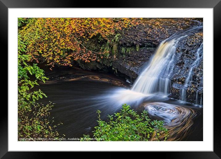 Hamsterley Forest Woodland Waterfall Framed Mounted Print by Martyn Arnold