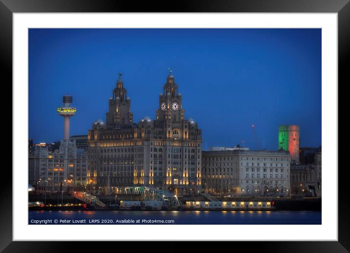 Royal Liver Building, early evening Framed Mounted Print by Peter Lovatt  LRPS