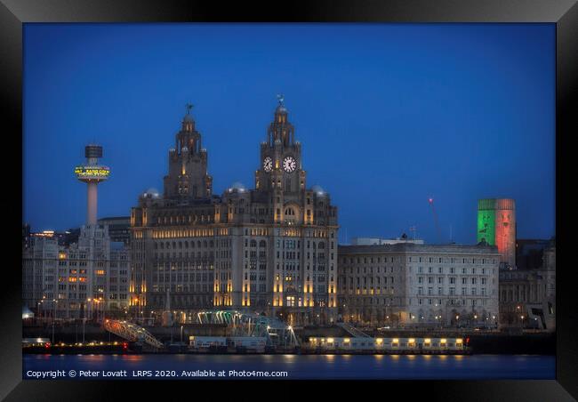 Royal Liver Building, early evening Framed Print by Peter Lovatt  LRPS