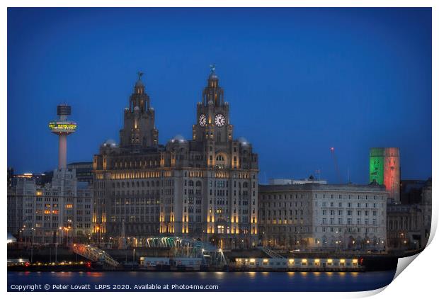 Royal Liver Building, early evening Print by Peter Lovatt  LRPS