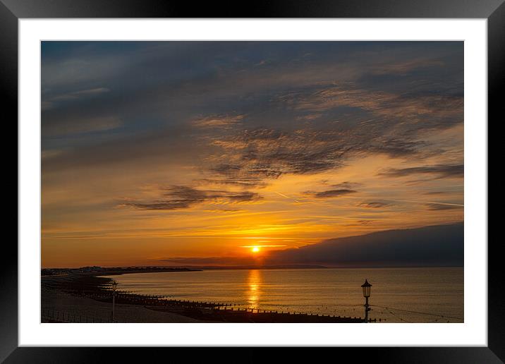 Sunrise On The Beach At Eastbourne Framed Mounted Print by Chris Lord