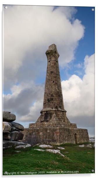 The Basset Monument, Carn Brae, Camborne Acrylic by Rika Hodgson