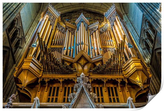 The Pipe Organ At Lancing College Print by Chris Lord