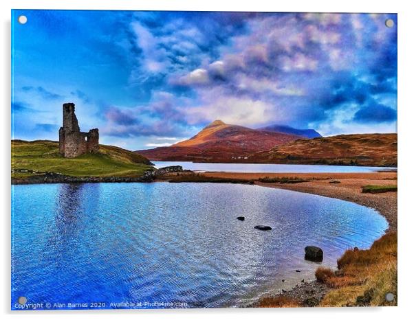 Ardvreck Castle on Loch Assynt Acrylic by Alan Barnes
