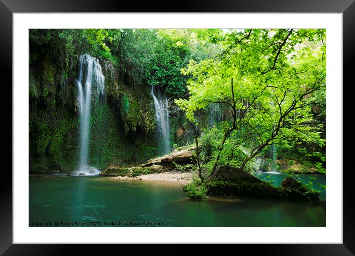 Kursunlu Waterfall at Antalya Turkey Framed Mounted Print by Engin Sezer