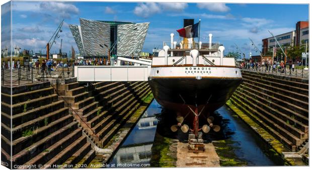 SS Nomadic and Titanic Building Canvas Print by jim Hamilton