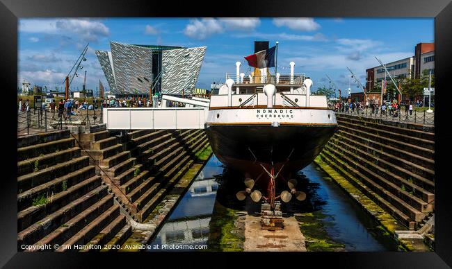 SS Nomadic and Titanic Building Framed Print by jim Hamilton