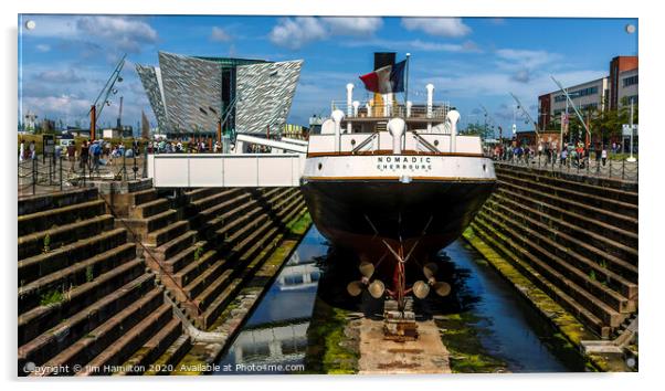SS Nomadic and Titanic Building Acrylic by jim Hamilton