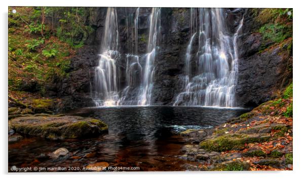 Glenariff waterfall Acrylic by jim Hamilton