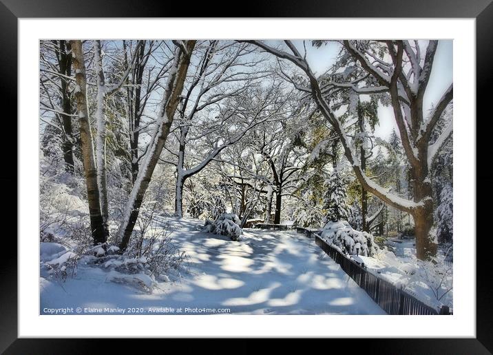 Snow Shadows Framed Mounted Print by Elaine Manley