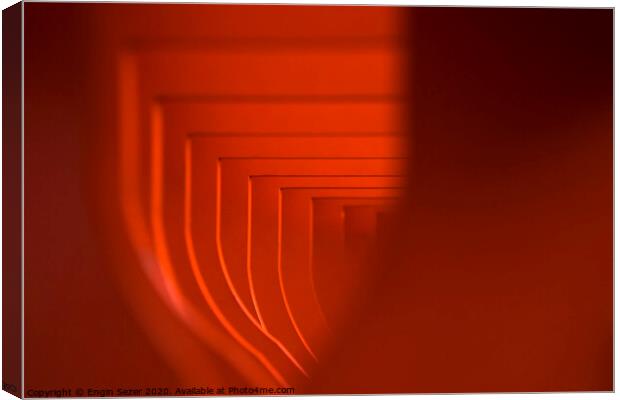 Orange Colored Abstract Tunnel Like Shapes Canvas Print by Engin Sezer