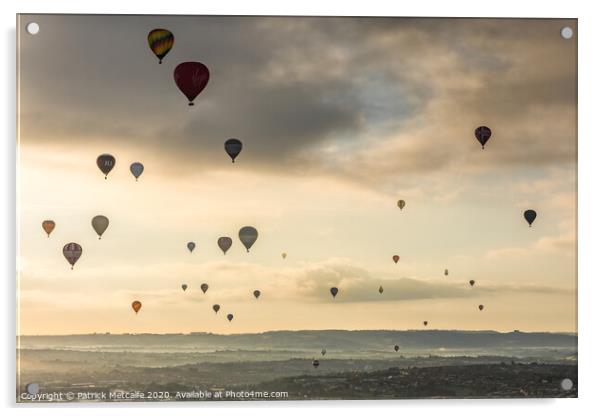 Sunrise Mass Balloon Ascent over Bristol Acrylic by Patrick Metcalfe