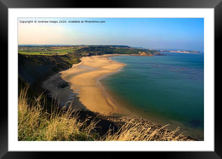 Cayton Beach in Scarborough Framed Mounted Print by Andrew Heaps