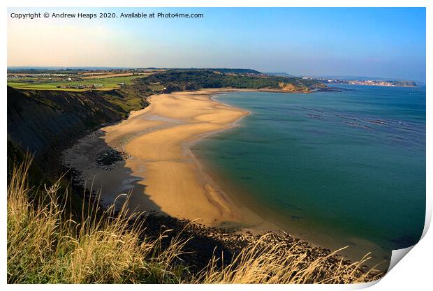 Cayton Beach in Scarborough Print by Andrew Heaps