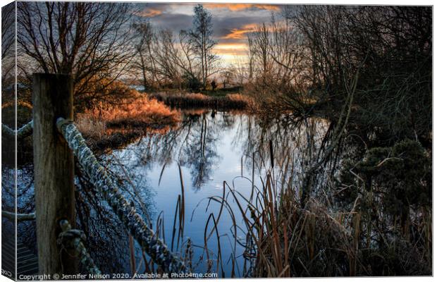 Reflections at Oxford Island Nature Reserve  Canvas Print by Jennifer Nelson