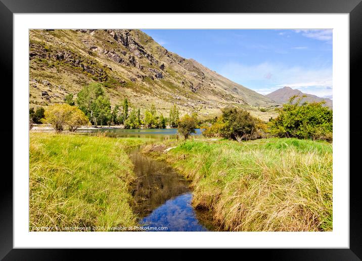 Creek - Wanaka Framed Mounted Print by Laszlo Konya