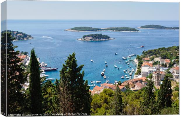 View from the Fortress - Hvar Canvas Print by Laszlo Konya