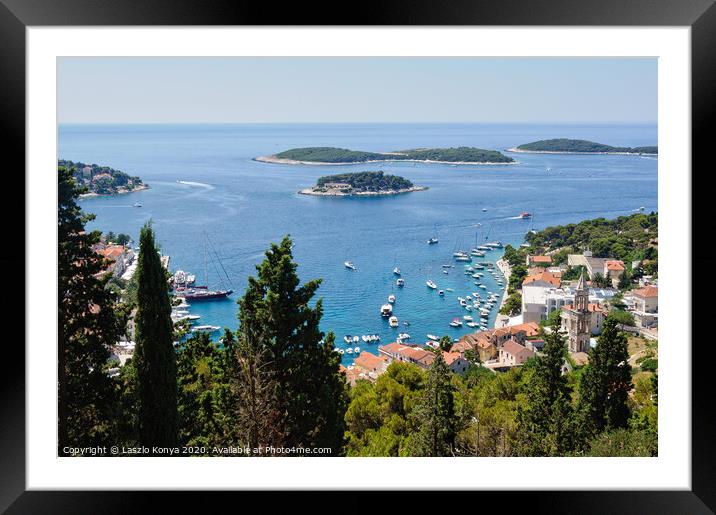 View from the Fortress - Hvar Framed Mounted Print by Laszlo Konya