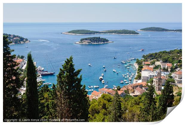 View from the Fortress - Hvar Print by Laszlo Konya