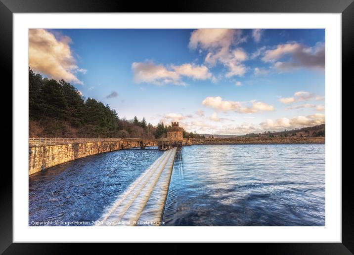 Little Fluffy Clouds over Broomhead Dam Framed Mounted Print by Angie Morton