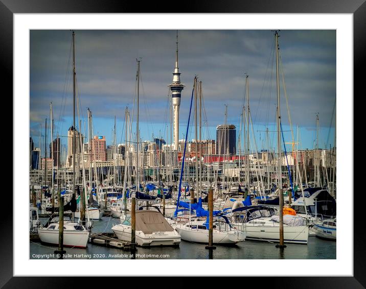 Westhaven Marina Framed Mounted Print by Julie Hartwig