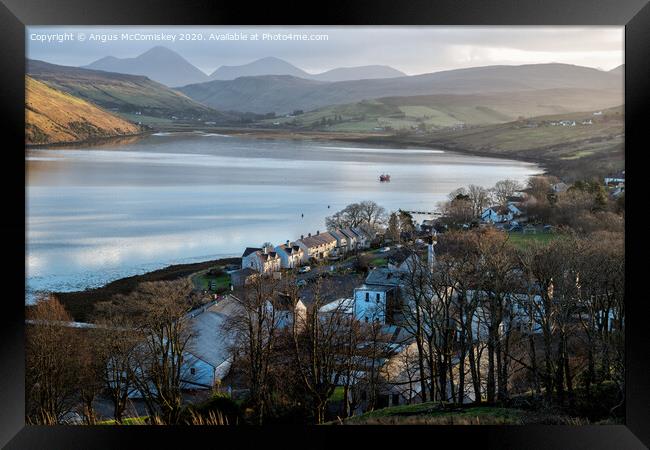 Carbost village and Loch Harport, Isle of Skye Framed Print by Angus McComiskey