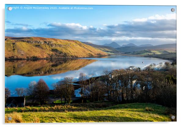 Loch Harport reflections, Isle of Skye Acrylic by Angus McComiskey