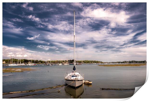 Boat in Chichester Channel Print by Mark Jones