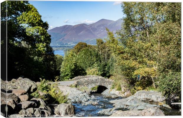 Skiddaw from Ashness Bridge Lake District Canvas Print by Cliff Kinch