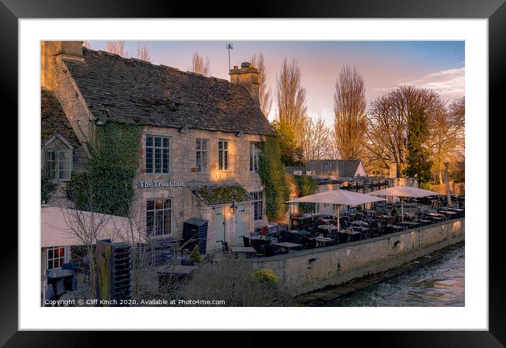 The Trout Inn Oxford Framed Mounted Print by Cliff Kinch
