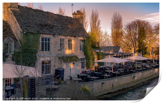 The Trout Inn Oxford Print by Cliff Kinch