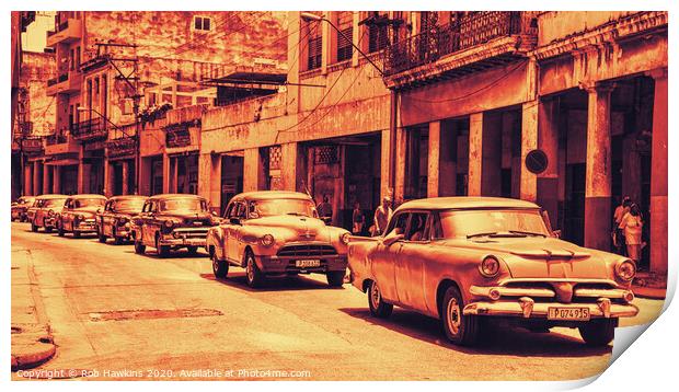 Havana Red Convoy Print by Rob Hawkins