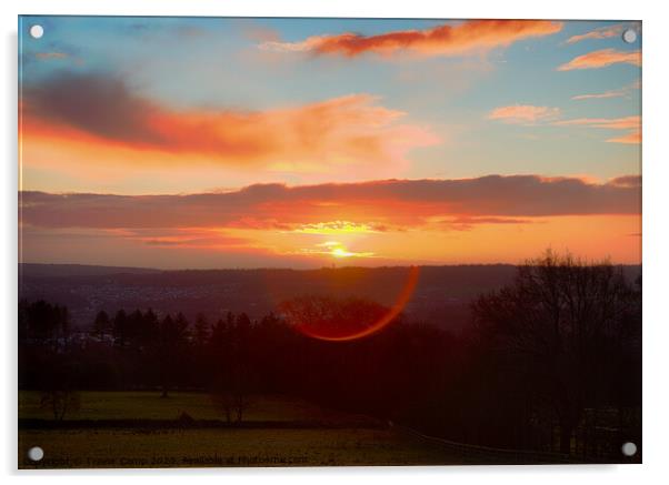 Sunrise Over Nab Wood Acrylic by Trevor Camp